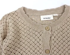 Lil Atelier cardigan humus melange bomuld/cashmere